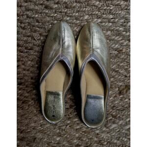 Jacques Levine Womens Gold Silver Slippers Shoes Flats Made in Spain Size 7 A